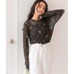 ショッピングフラワー tシャツ フラワーシアークルーネックトップス レディース