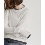 tシャツ レイヤードシアーリブプルオーバー レディース