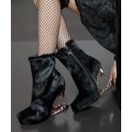 ブーツ デザインヒールブーツ レディース