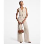 パンツ リネン ＆ コットン ツイル ワイドレッグ パンツ レディース