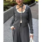 ニット セーター 2WAY配色キャミレイ