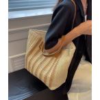 ショッピングストローバッグ トートバッグ 大容量ストロートートバッグ レディース