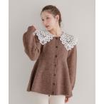 カーディガン バテンレース衿カーディガン レディース