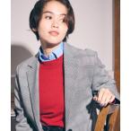 ニット セーター 「ウォッシャブル」ベーシック　袖ボタンニット レディース