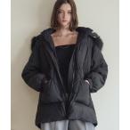 ショッピングダウンコート ダウンコート ダウンジャケット フォックスファー付き フーデッド ダウンコート レディース