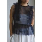 タンクトップ ノースリーブ チュールフリルベスト レディース