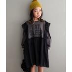 ワンピース 「WEB限定」「KIDS」かすれロゴ切替チュニックワンピ キッズ 子供服 女の子