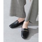 パンプス 2025秋冬新作スクエアトゥモチーフバブーシュローファー/52308