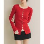 カーディガン スリムボタンカーデ レディース