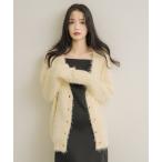 ショッピングカーデ ニット セーター フェザーニットカーデ レディース