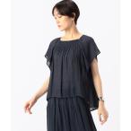 ブラウス シャツ 「セットアップ対応」スプリットジョーゼット シャーリングブラウス レディース