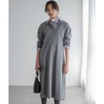 ワンピース スキッパーニット ワンピース