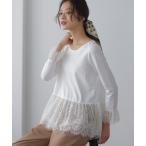 ショッピングカットソー tシャツ レースコンビ カットソー レディース