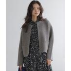 ジャケット ノーカラージャケット プレーティングニットアウター ジャケット レディース