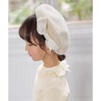 ショッピングハンチング 帽子 ベレー帽 ネコチャーム付きリボンベレー帽 キッズ 子供 女の子