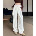 パンツ ウエストタックワイドパン