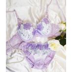 ショッピングブラジャー ショーツ セット ブラジャー ショーツセット 「美谷間＆丸胸を叶える！ナチュ盛りメイクブラ♪」上下セット/A~D/脇高パステルフラワーライト刺繍