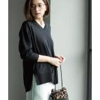 ニット セーター Vネックニット/エクストラファインメリノウール「THEシリーズ/洗濯機OK」「6col/S〜LL」 レディース