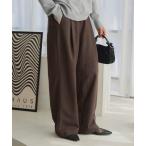 ショッピングパンツ パンツ フェイクウールタックワイドパンツ レディース