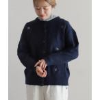 カーディガン モヘヤミックス　ホース刺繍カーデ レディース
