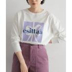 ショッピングtシャツ tシャツ プレゼントロゴPT　長袖TEE レディース