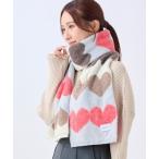 マフラー ストール ニットマフラー 洗える ”ハート フラワー レディース