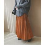 ショッピングサテン スカート 「手洗い可能」マロンサテン変形プリーツスカート