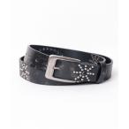 ショッピングスタッズ ベルト 35mm型押しレザースタッズベルト レディース メンズ