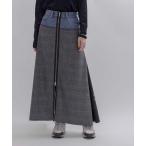スカート リメイクタッチZIP＆サイドタックフレアースカート