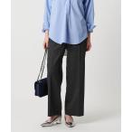 スラックス パンツ ブライト ワイド パンツ レディース