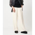 パンツ サテンウエスト イージーパンツ ホワイト -ウォッシャブル- レディース