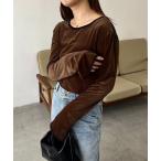 ショッピングtシャツ レディース tシャツ 「前後2WAY」ベロアリンガーTシャツ レディース