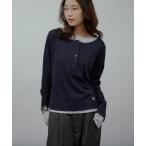 tシャツ sheer henry neck layered long sleeve t-shirt / シアーヘンリーネックレイヤードロングTシャツ