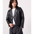 「London Denim」 レザーブルゾン S ブラック メンズ