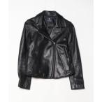 ショッピングレザージャケット 「NANO universe」 レザージャケット 38 ブラック レディース