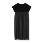 ショッピングミモレ丈 ワンピース ベルベットコンビ Iラインワンピース