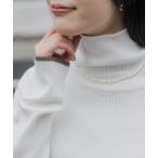 ニット セーター 「吸湿発熱」ライン配色 ウォッシャブル タートルリブニットプルオーバー「THE CRAFT CREW PRODUCTS」 レディース