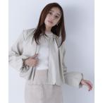 ブルゾン アウター フェイクレザーギャザーブルゾン レディース