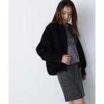 ショッピングブルゾン ブルゾン アウター ノーカラーダンボールブルゾン レディース