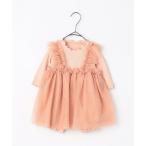 ベビー服 ロンパース 「リンク」ドットチュールフリルワンピロンパース