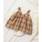 ベビー服 ロンパース 「リンク」リボンジャンスカドッキングカバーオール