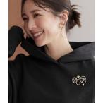 ブローチ メタルラインパールポイントブローチ レディース