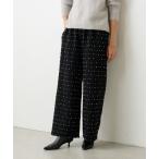 パンツ つぶつぶツイードウエストリブパンツ レディース