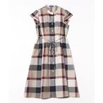 「BLUE LABEL CRESTBRIDGE」 半袖ワンピース 38 ベージュ系その他 レディース