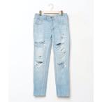 「American Eagle」 ダメージ加工デニムパンツ 2 ブルー レディース