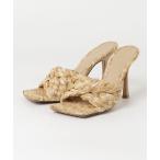 ショッピングbottega 「BOTTEGA VENETA」 ラフィア ヒールサンダル 36.5 ブラウン レディース