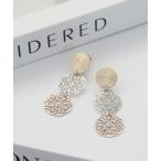 イヤリング 透かしプレートイヤリング レディース