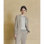 ジャケット ノーカラージャケット 「ウォッシャブル」トリアセジョーゼット　ジャケット レディース