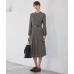 ワンピース 「Nikkei magazine掲載」「ウォッシャブル」幾何プリント　ワンピース