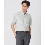 ショッピングストレッチポール シャツ 「WEB・一部店舗限定/吸水速乾/接触冷感」ミニチェックプリント　ストレッチ半袖シャツ メンズ